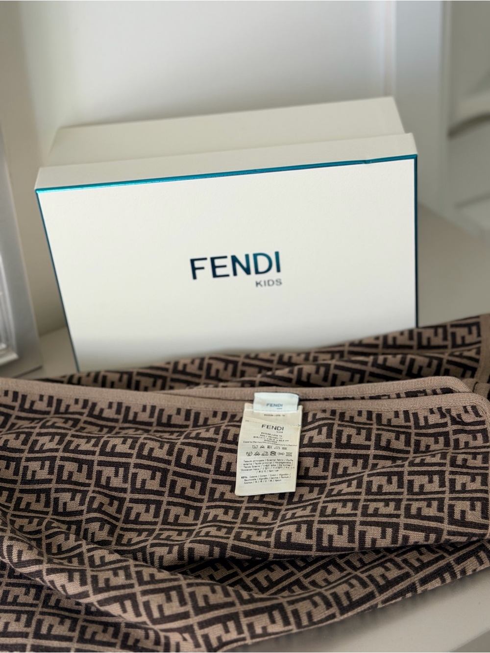 Fendi Allover FF logo blanket for baby